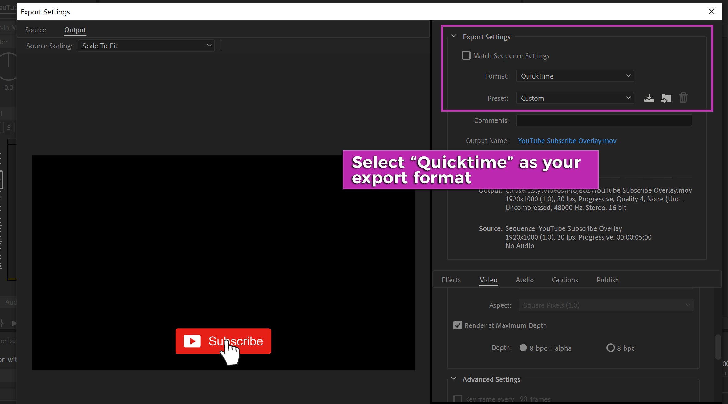 Select QuickTime as your video export format. It get's the job done.
