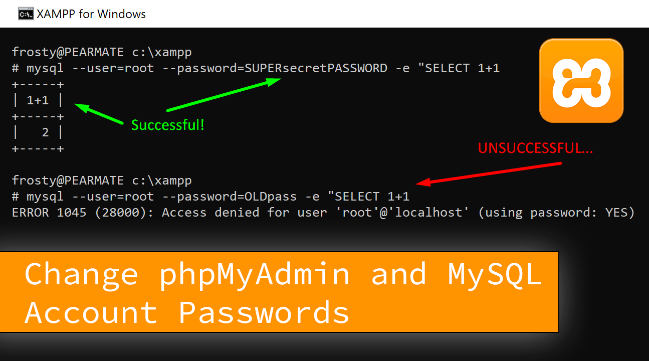 Change MySQL root password from the command line